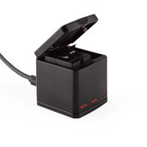 TELESIN Boîtier de rangement pour chargeur de chargeur multifonction à 3 voies Batterie pour GoPro Caméra Hero 5
