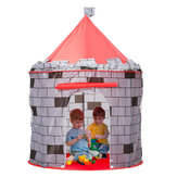 Knight Themed Folding Castle Pops Up Tent Play Toys for Kids Indoor Outdoor Playhouse Gift