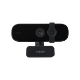Cámara web Rapoo C280 USB HD 2K con cámara de soporte incorporada Micrófono omnidireccional dual con reducción de ruido Ángulo de visión amplio de 85° Rotación horizontal de 360°