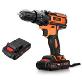 TOPSHAK TS-ED2 21V 2000mAh Cordless Impact Drill  Rechargeable 2 Speeds LED Electric Drill W/ 1/2pcs Battery