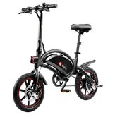 [EU Direct] Bicicleta eléctrica DYU D3F Batería de 36V 10Ah Motor de 250W Neumáticos de 14 pulgadas Velocidad máxima de 25km/h Carga máxima de 120KG Freno de disco dual Bicicleta eléctrica