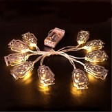 Bateria zasilana srebrna lampa Fanoos z 10 diodami LED na światełka świąteczne na islamskie święto Eid Ramadan