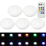 5 piezas LED inalámbrico Control remoto luz de noche 12 colores armario Lámpara luz de gabinete