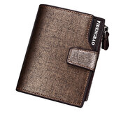 Men PU Leather Casual Wallet Hasp Zipper Credit Card Holder Coin Bag
