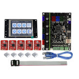 TFT32 Full Color LCD Pantalla táctil + MKS-GEN L Placa base con 5Pcs Rojo A4988 Controlador 3D Printer Board Board Kit