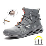 Sapatos de segurança TENGOO respiráveis ​​para homens com biqueira de aço, à prova d'água, antiderrapantes, tênis de segurança masculino em EVA