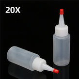 20pcs 60ml plástico redondo espremer garrafas caso com tampas