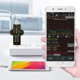 Testador de Corrente e Tensão USB 3.0 Bluetooth com Tela Colorida HD para Medir a Carga da Bateria