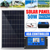 20 W zestaw paneli słonecznych do ładowania baterii 5V/12V, ładowarka 10A z kontrolerem LCD do przyczepy kempingowej, vana, łodzi