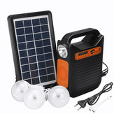 25W Solar Powered System Emergency DC System Light Kit Solar Generator FM Radio Audio USB Card Power Generation With Solar Panel