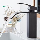 Waterfall Black Bathroom Basin Faucet Single Lever Single Hole Hot And Cold Washing Bathroom Tap