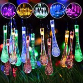 Solar Powered Outdoor 50 LED Droplet Fairy String Light Wedding Christmas Party Home Decor Lamp DC3V