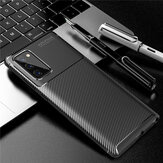 Bakeey para Samsung Galaxy Note 20 / Galaxy Note20 5G Caixa Padrão de fibra de carbono de luxo com protetor de lente Caixa protetora de silicone à prova de choque