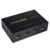 DOREMiDi THRU-6 MIDI インターフェースコントローラー THRU 6 スルーボックスコントローラーアダプターコンバーター 1 入力と 6 出力