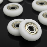 Rodamientos de bolas de acero al carbono de nailon plástico para ruedas de polea incrustadas, 10 unidades, 5 * 23 * 7 mm