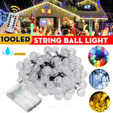 12M wasserdichte 100LED String Ball Licht Gartenparty im Freien Hochzeitsdekor Lampe + Fernbedienung