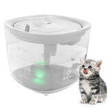Fuente de agua para gatos PETEMPO, fuente de agua para gatos inalámbrica con luz LED, dispensador de agua para gatos ultra silencioso de 2L, fuente de agua automática para gatos y perros con ventana de nivel de agua