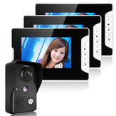 Kit interphone vidéo ENNIO SY813MK13 avec écran LCD TFT 7 pouces, 1 caméra, 3 moniteurs et vision de nuit