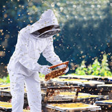 Profesjonalny komplet narzędzi do pszczelarstwa ze 100% bawełny, z pełnym ubraniem do ochrony ciała wraz z maską z siatki w rozmiarach L/XL/XXL