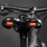 Sella bici da strada MTB con luce di avvertimento posteriore, ricarica USB, cuscinetto morbido e traspirante in PU, per ciclismo in montagna e gare