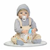 NPK 22inch Reborn Baby Doll Silicone Lifelike Boy Doll Vinyl Speel Huis Toy