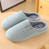 Women Fur Lining Comfy Solid Color Home Slippers