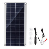 لوحة شمسية محمولة بقوة 20 وات مجموعة شحن DC USB منفذي USB مزدوجة مع إكسسوارات امتصاص الهواء للتخييم والسفر