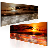 Quadro su tela senza cornice 40*120/45*135cm, dipinto al tramonto sul mare, moderno complemento d'arredo per la casa