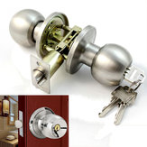 Conjunto de maçanetas de porta redondas para banheiro em aço inoxidável com fechadura e chave