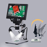 Microscopio digital G1200D 12MP 7 Inch Pantalla a color grande Base grande LCD Pantalla 1-1200X Continuo con luz
