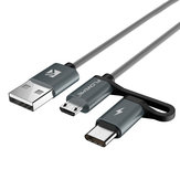 FLOVEME QC 3.0 Charge Rapide Micro USB Type C Câble de Données 80 cm pour Samsung S8 S7 Huawei P10 Oneplus 5