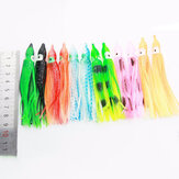 ZANLURE 10 darab 10CM puha műanyag halcsalik Trolling Squid Skirt Lure Bait Fishing Tackle Tools