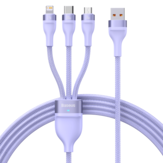 Cable Baseus 3 en 1 USB-C/Micro USB/Apple Port para carga rápida y transmisión de datos de 1,2 m de largo para iPhone 13 Pro Max, Samsung Galaxy S22 y Xiaomi 12
