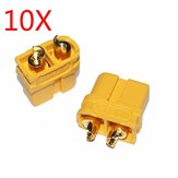 10 pares de conectores de placa macho e fêmea Amass XT60U atualizados para baterias LiPo