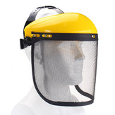 Capacete de segurança de visor de malha de aço grande Chapéu para protetor de rosto completo para cortador de triturador Máscara 