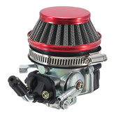 Carb Carburetor com filtro de ar vermelho para bicicleta motorizada de 49cc 50cc 60cc 66cc 80cc 2 tempos