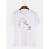 Magliette a maniche corte 100% cotone con stampa di geometria matematica per uomini