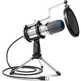 Microphone de jeu à condensateur filaire USB ELEGIANT EGM-04 avec trépied et filtre anti-pop pour PS4 PC Zoom Skype Youtube Podcasting compatible avec iMAC Windows