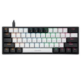 LEAVEN K620 Mechanical Keyboard 61 Keys PBT Translucent Dual-Color Injection Keycaps Blue/Red Switch RGB Backlit Detachable Type-C Wired Gaming Keyboard