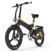 [EU Direct] LANKELEISI G650 48V 12.8AH 500W Katlanabilir Moped Elektrikli Bisiklet 20*2.4 İnç Off-Tire 80-100km Menzil Maksimum Yük 120-150kg