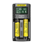 Carregador USB QC inteligente rápido NITECORE UM2 com display LCD 5V/2A para baterias de lítio AA AAA 18650 21700 26650