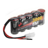 Pacote de bateria recarregável J&Y 6V 3000mAh NiMH com plug FUTABA para transmissor RC do servo