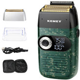 Kemei KM-2027 Barbeador elétrico aparador de cabelo para homens Display LCD 2 em 1 Lâmina de barbear