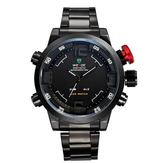 Weide WH2309B Men Black LED Waterproof Stainless Steel Wrist Watch