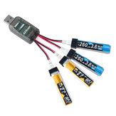 Cargador de batería AOKoda CX405 4CH Micro USB para batería 1S E010 Tiny Whoop Lipo LiHV