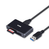 SSK SCRM630 Lecteur de carte SD tout en un en alliage d'aluminium USB 3.0 à Micro SD TF CF  