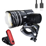 BIKIGHT 150LM Bicycle Headlight Powerful 1200mAh 3 Modes USB Rechargeable Bike Front Frame Light Cycling Camping with Taillight
