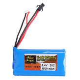 Bateria LiPo ZOP POWER 7,4V 1500mAh 20C 2S com plugue SM para carro RC