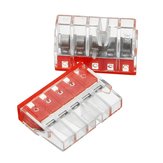 Excellway® ET01 5 Pin Spring Terminal Block 5Pcs Electric Cable Wire Connector