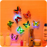 Miico Piękna lampka nocna LED z motylem z przyssawką, ozdoba świąteczna lub weselna